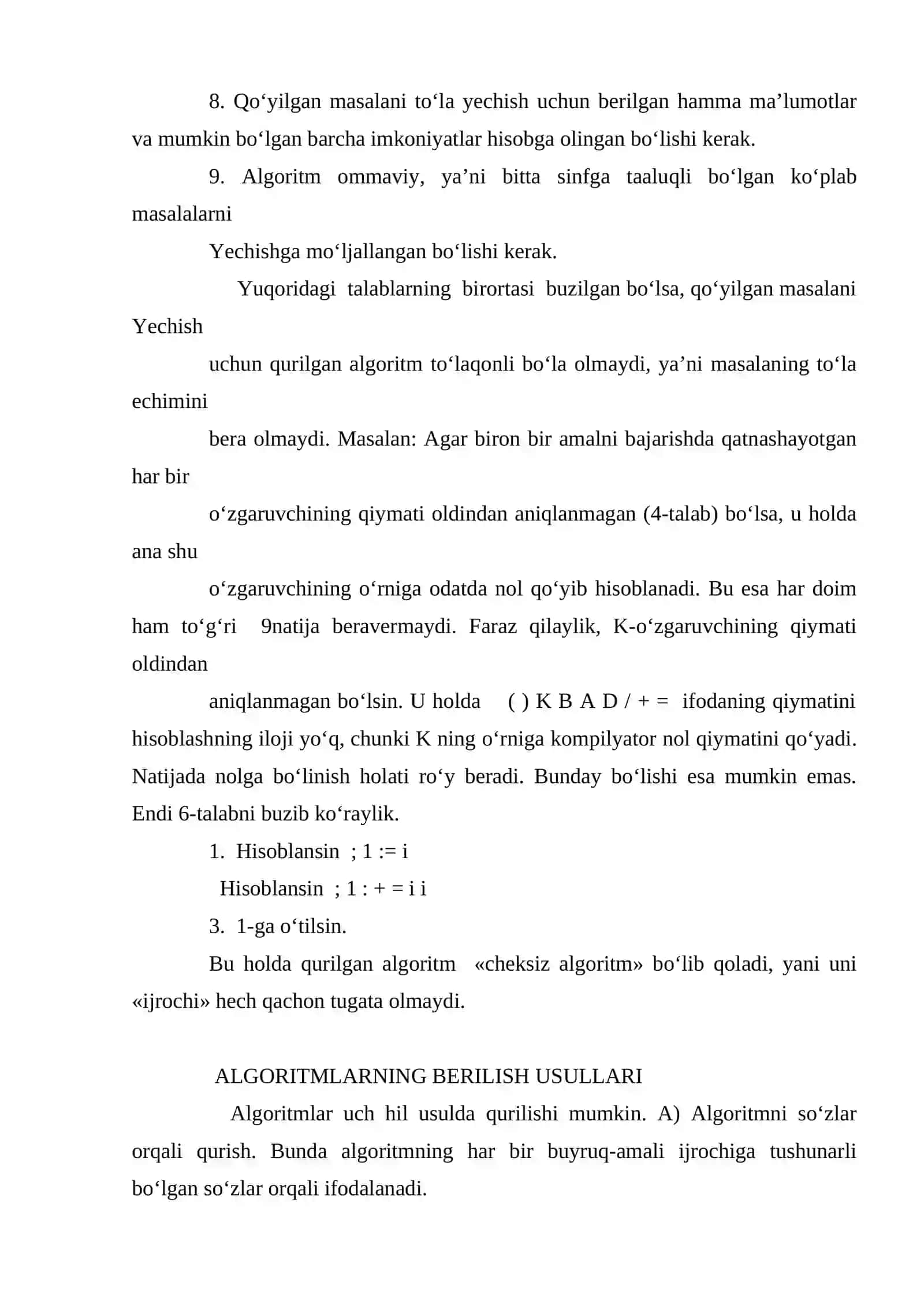 Algoritm. Algoritmik til 4