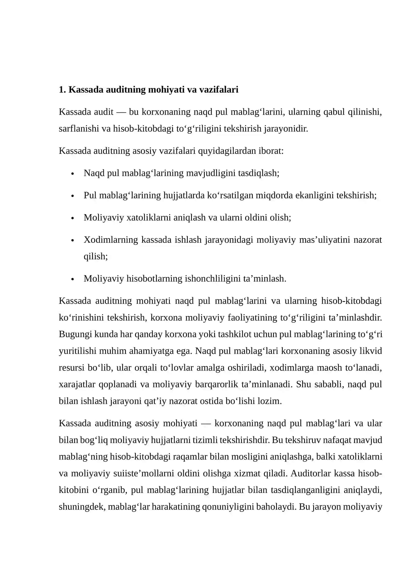 KASSADA AUDIT TEKSHIRUVI 4