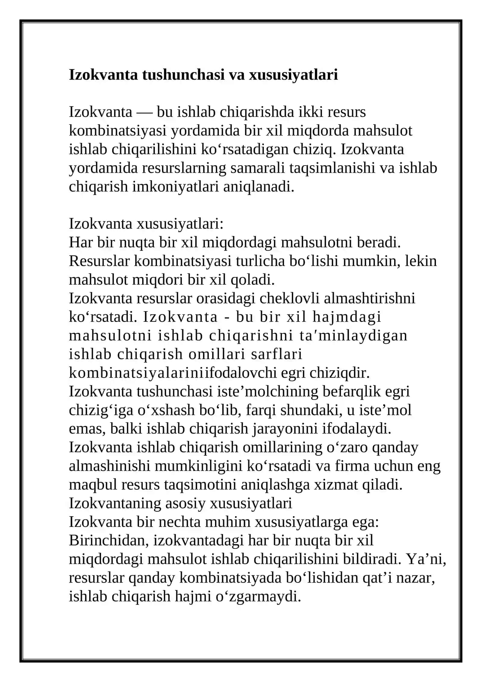 Ishlab chiqarish jarayoni va izokvanta 4