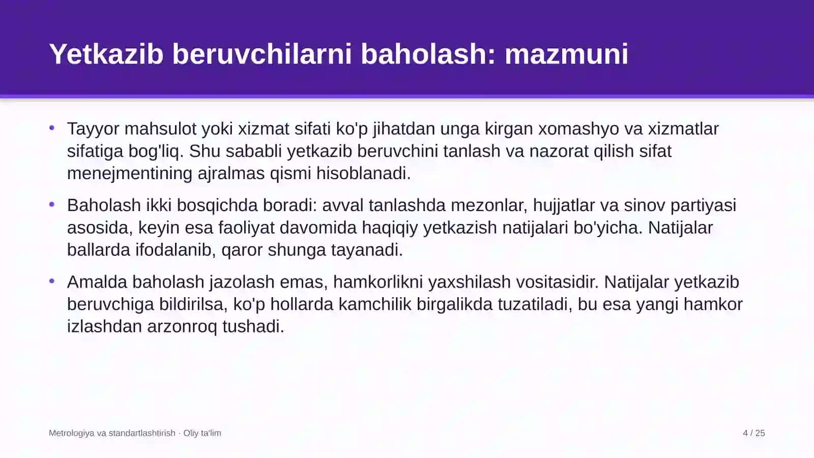 Yem-xashak yetishtirishda yetkazib beruvchilarni baholash 4