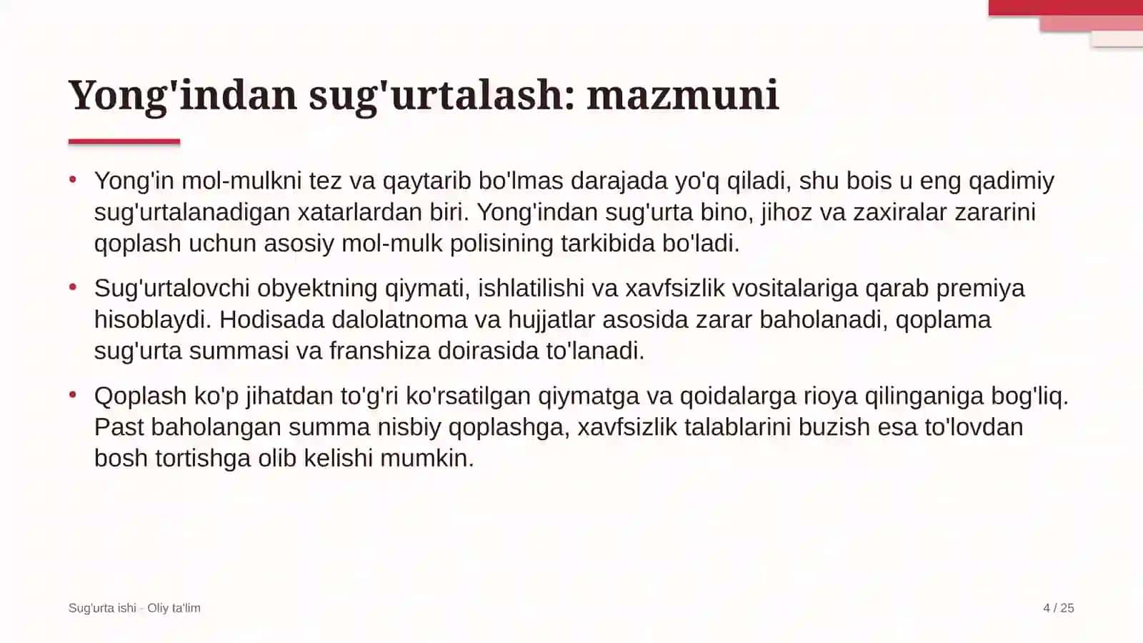 Podkast studiyalarida yong'indan sug'urtalash 4