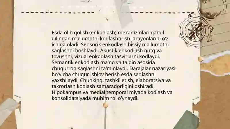 Xotira jarayonlari 4