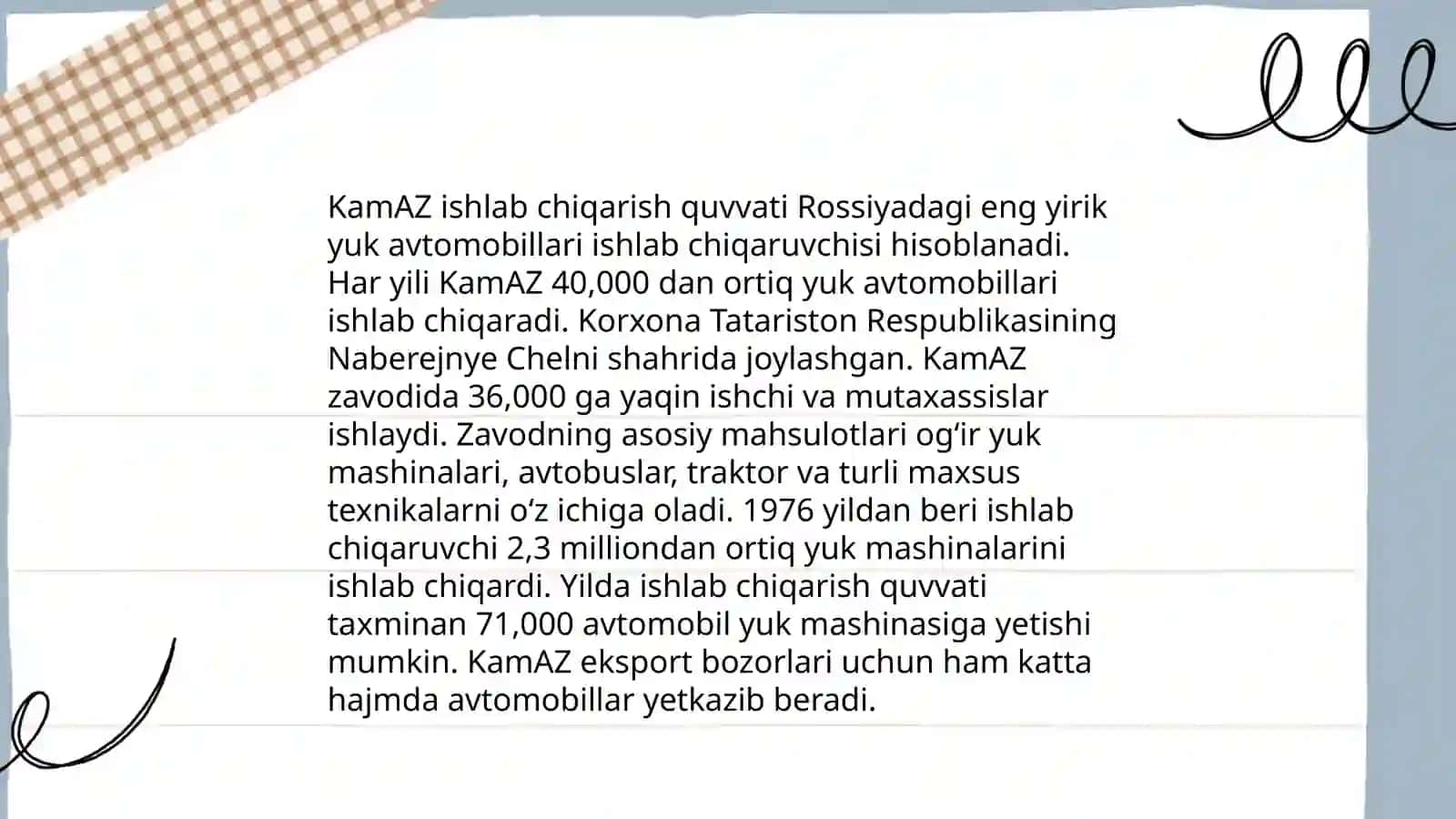 Kamaz haqida umumiy malumot 4