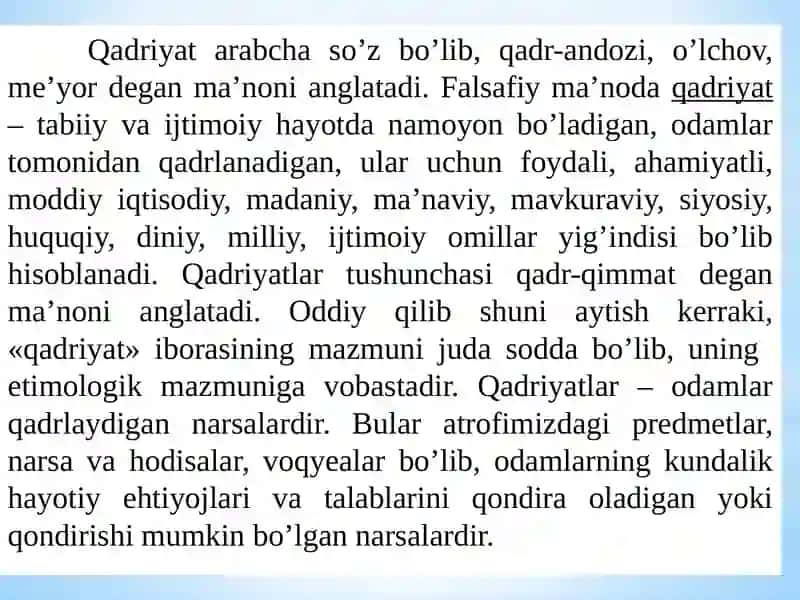 Qadriyattushunchasi 4