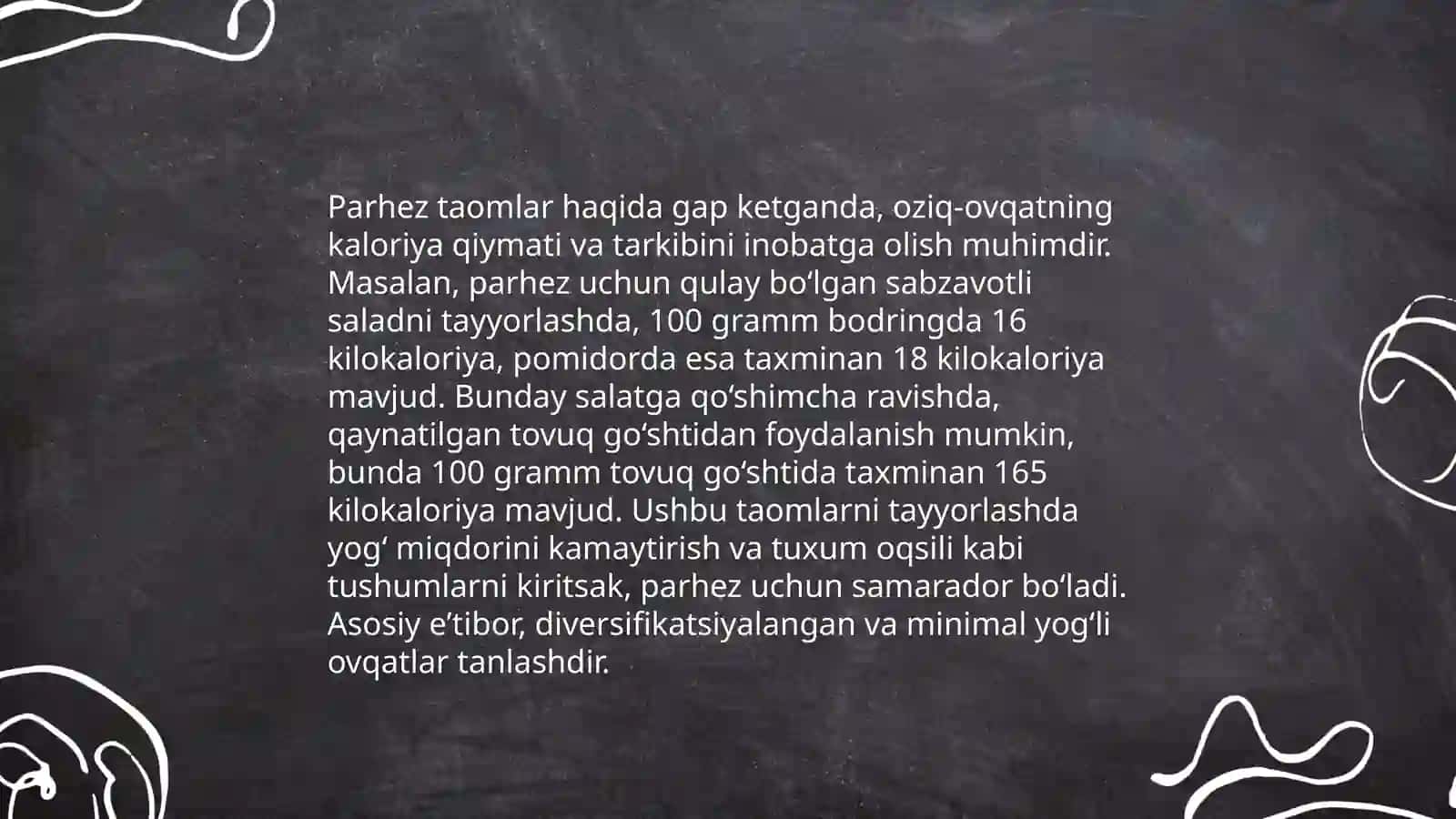 Parhez taomlar 4
