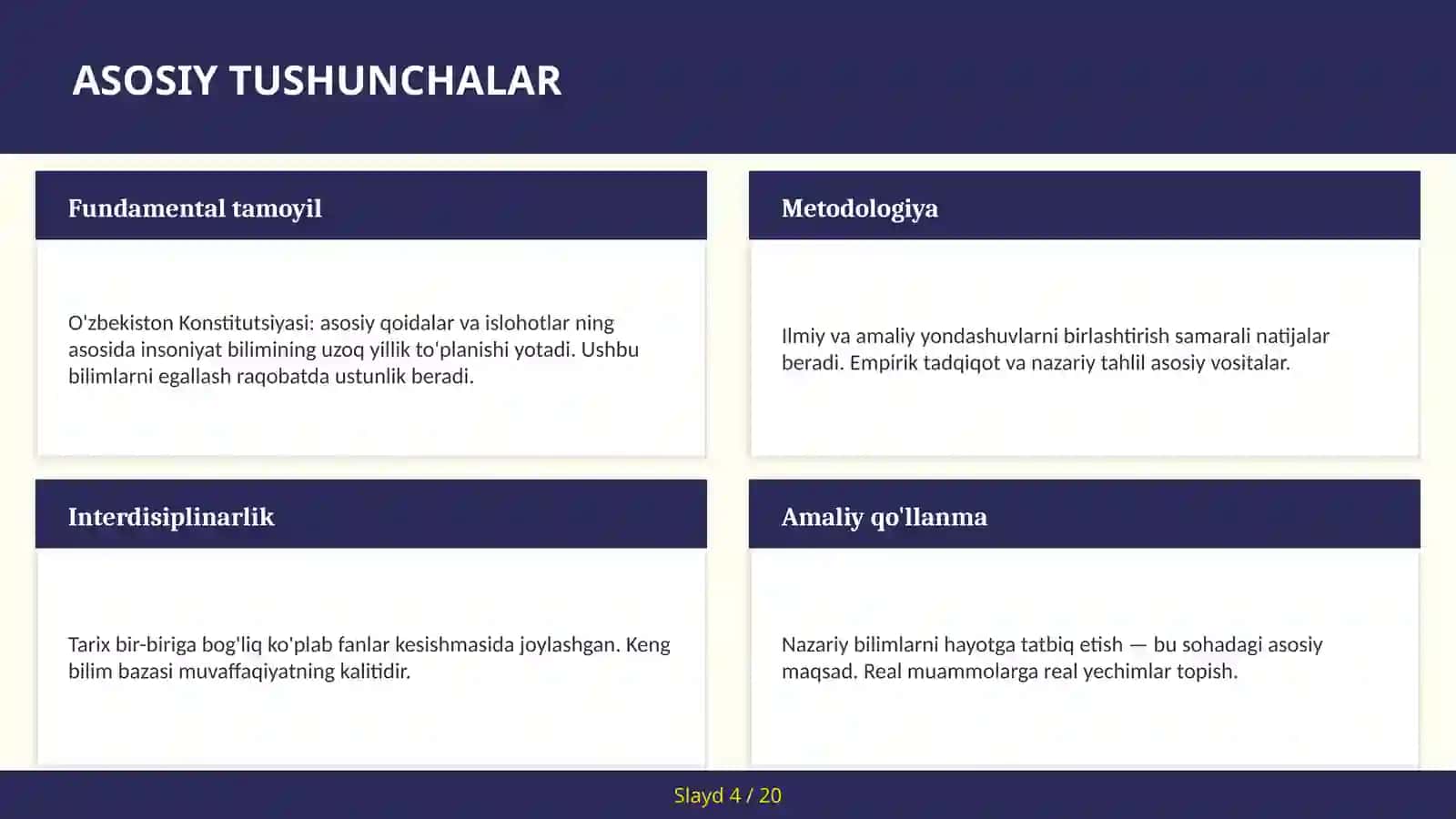 O'zbekiston Konstitutsiyasi: asosiy qoidalar va islohotlar 4