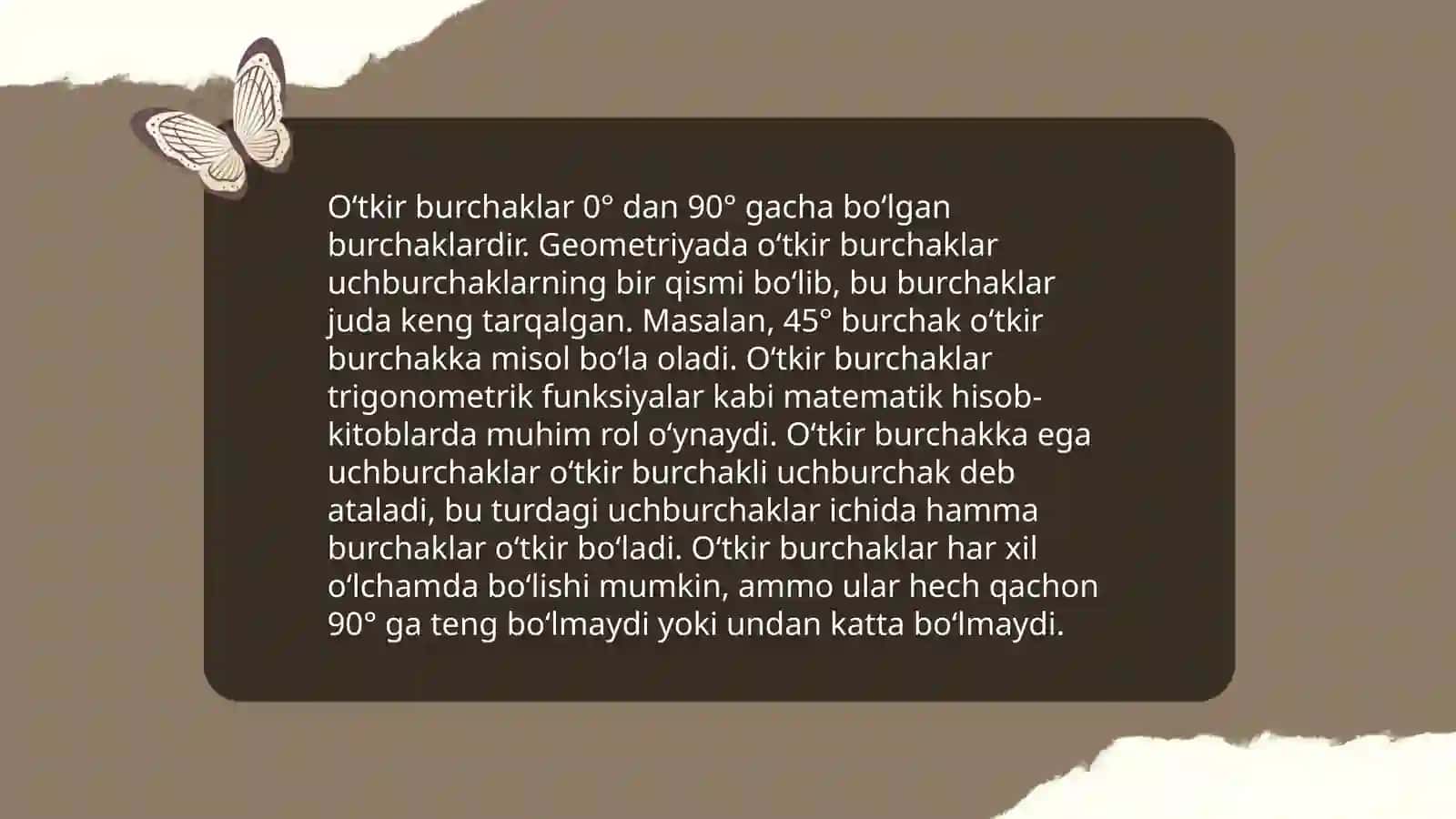 Burchak turlari va alomatlari 4