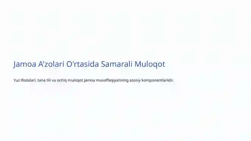 Jamoada Muloqot: Samarali Hamkorlik Kaliti 4