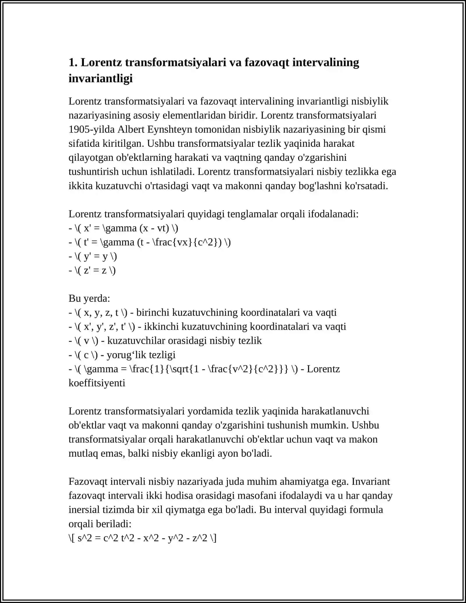 RELYATIVISTIK DINAMIKA ASOSLARI 4