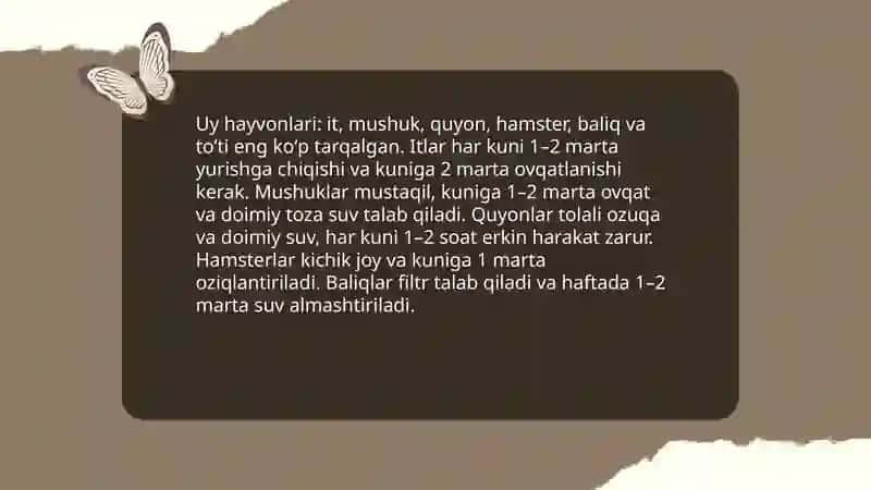 Hayvonlarning turlari 4