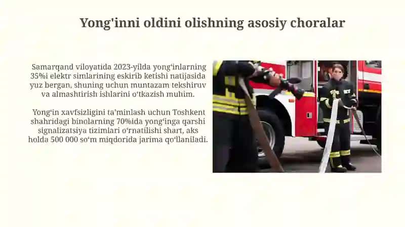 Yongʻinni oldini olish chora tadbirlarini ishlab chiqish 4