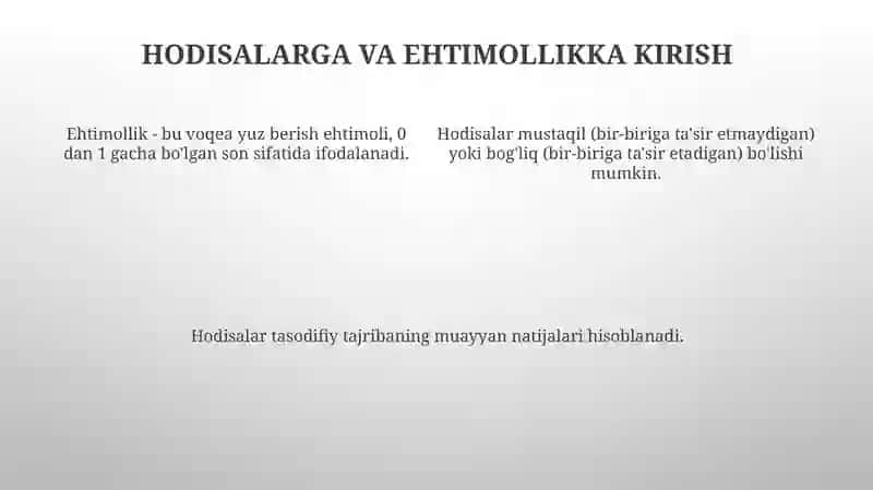Hodisalar va ularning ehtimolligi 4