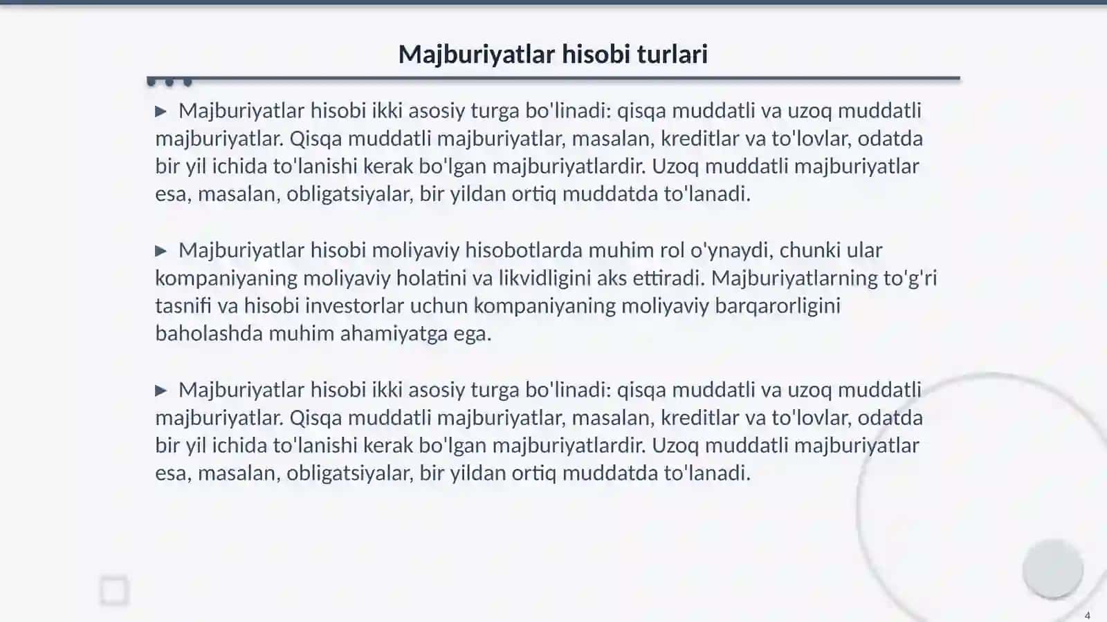 Xalqaro standartlar asosida majburiyatlar hisobi 4