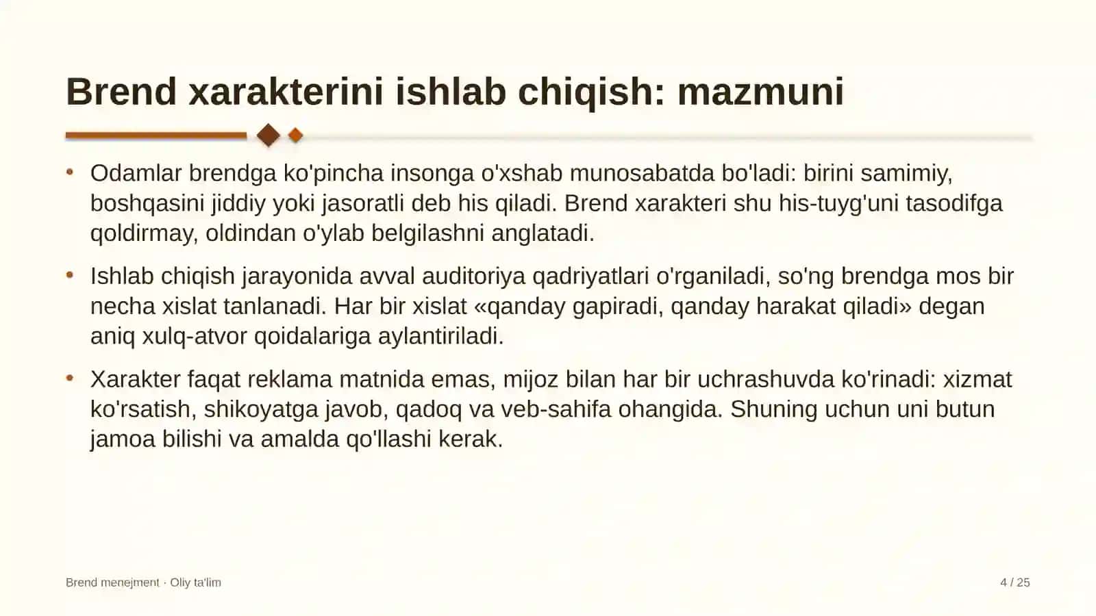 Ko'chma savdoda brend xarakterini ishlab chiqish 4
