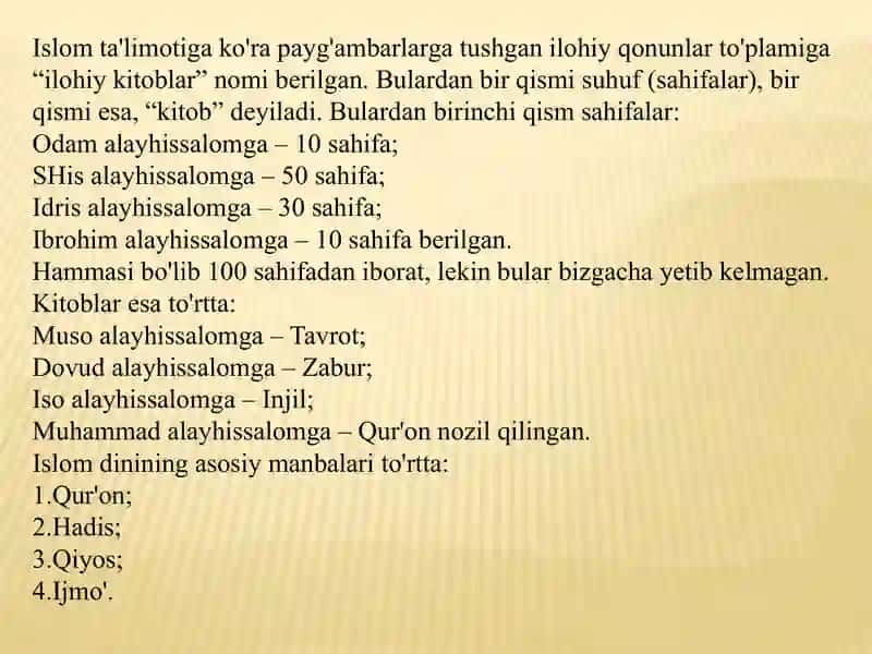Islom manbalari va marosimlari 4