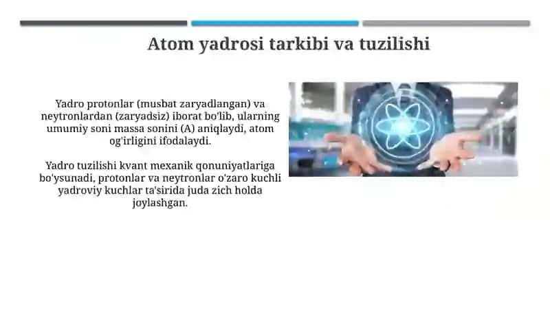 Yadro massasi va uni o'lchash usullari 4