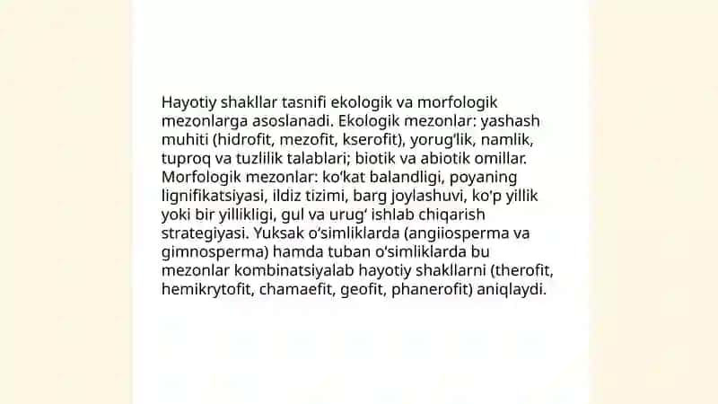 O‘simliklarning hayotiy shakllari 4