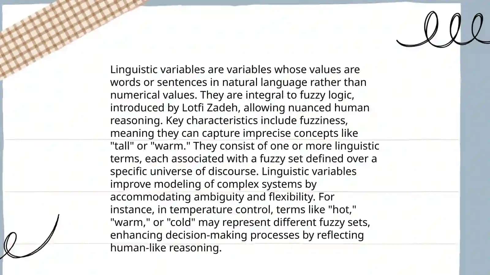 The linguistic variables 4