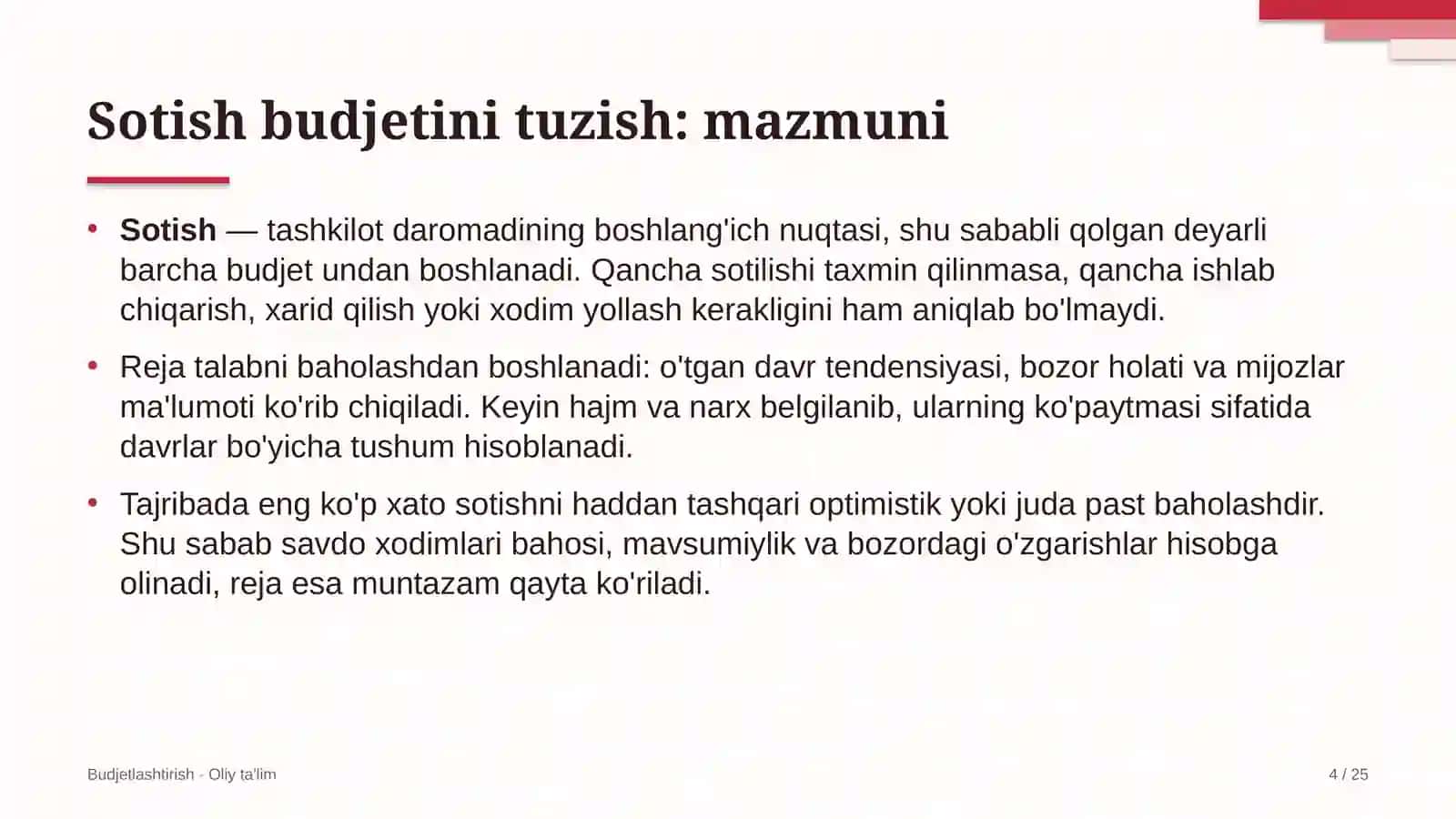 Sutchilik fermalarida sotish budjetini tuzish 4
