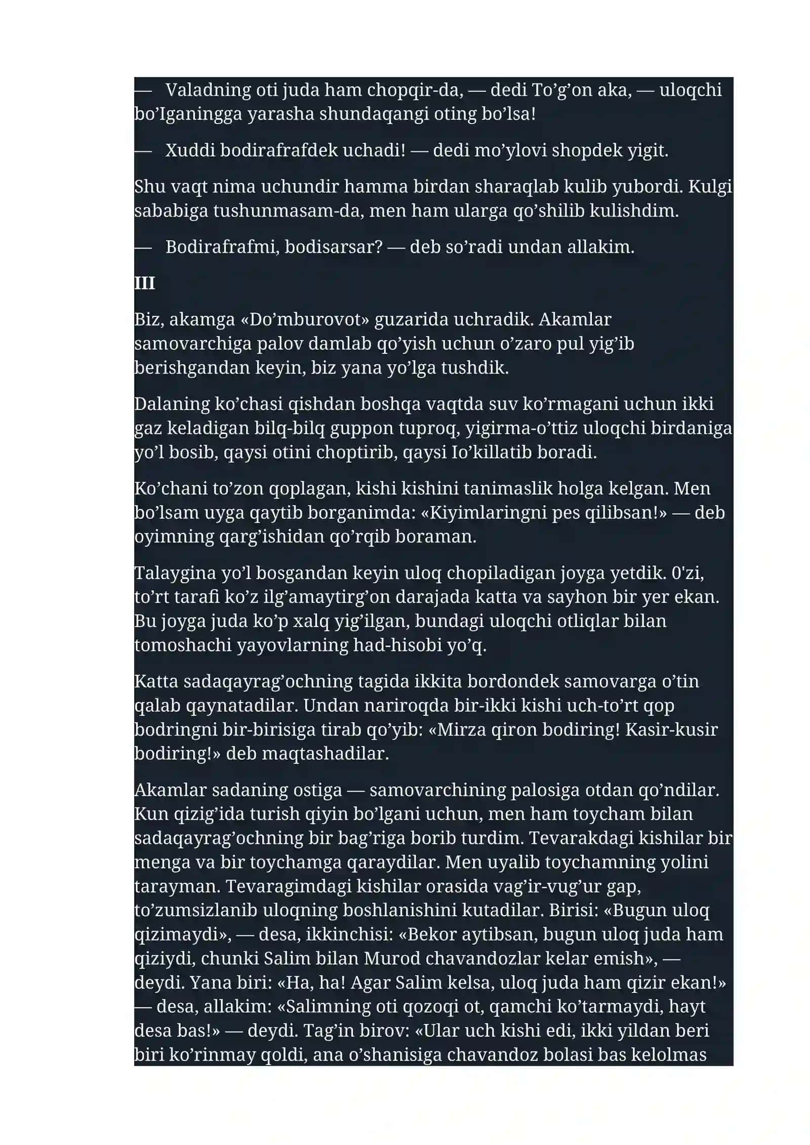 Abdulla Qodiriy. Uloqda (hikoya) 4