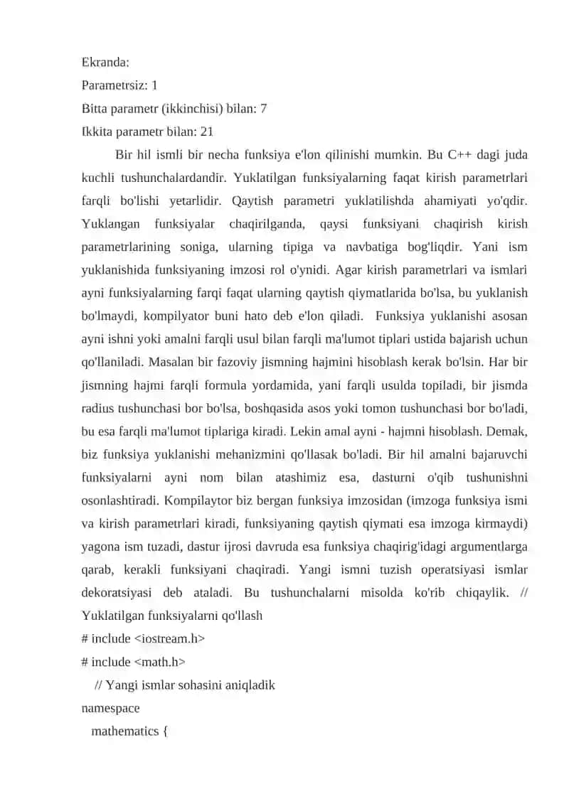 C++ visual dasturlash muhitida massivlar 4