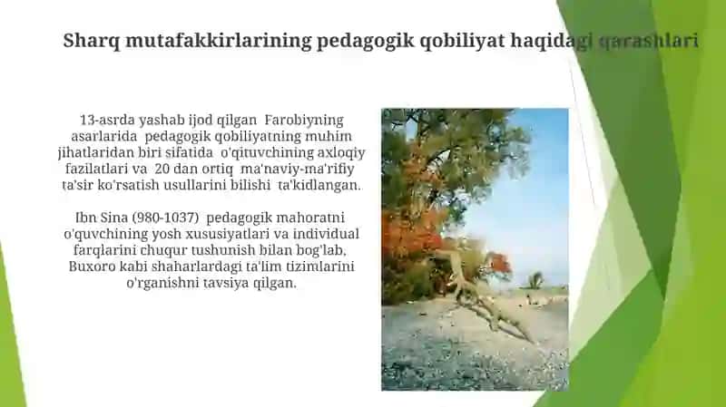 Pedagogik qobiliyat toʻgʻrisida sharq mutafakkirlari qarashlari 4