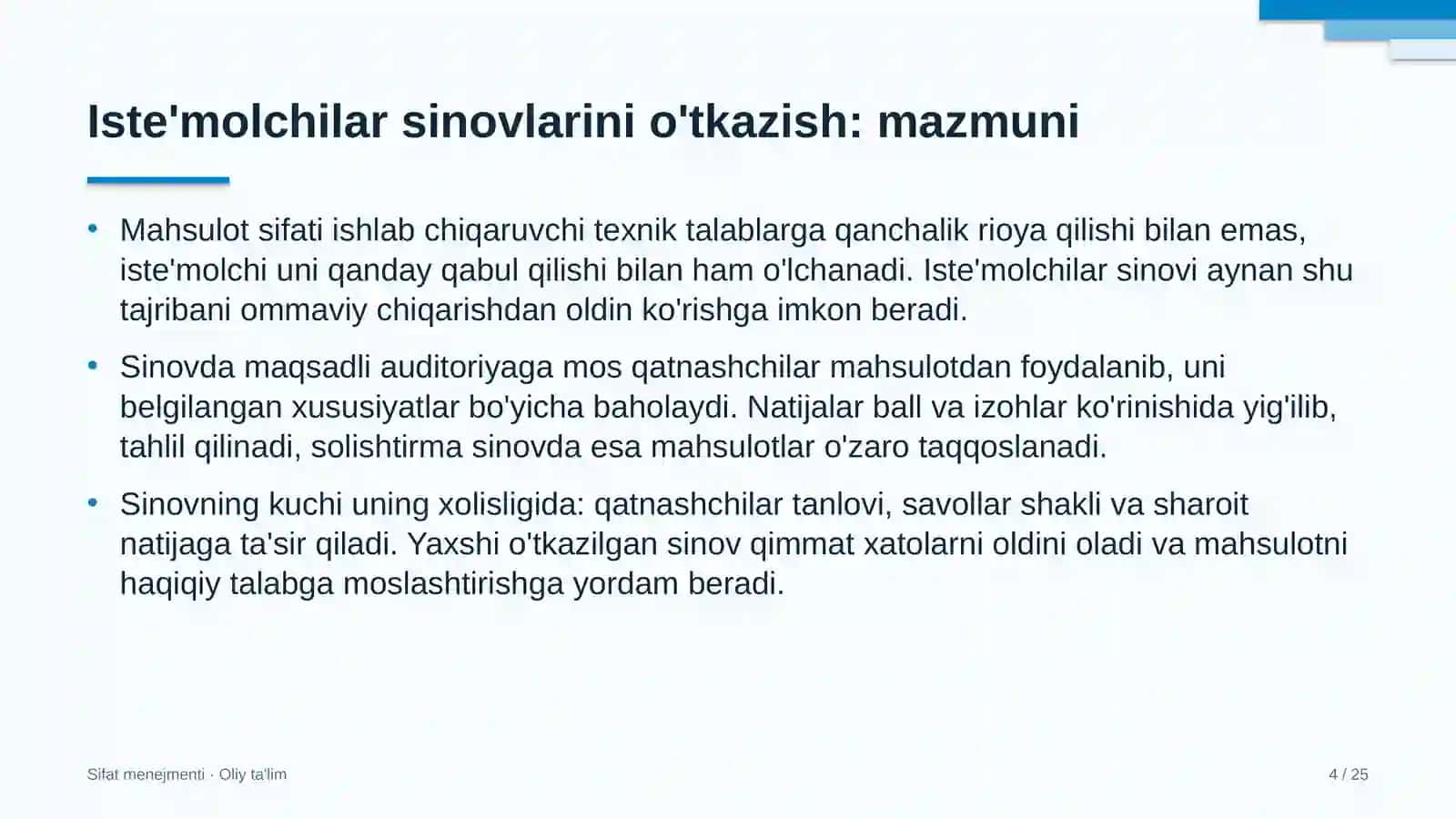 Konserva zavodlarida iste'molchilar sinovlarini o'tkazish 4