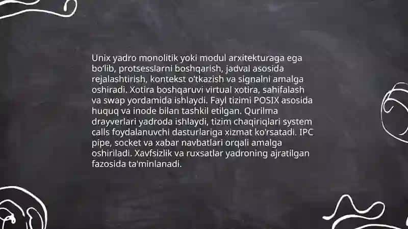 Unix operatsiyon tizimlari 4