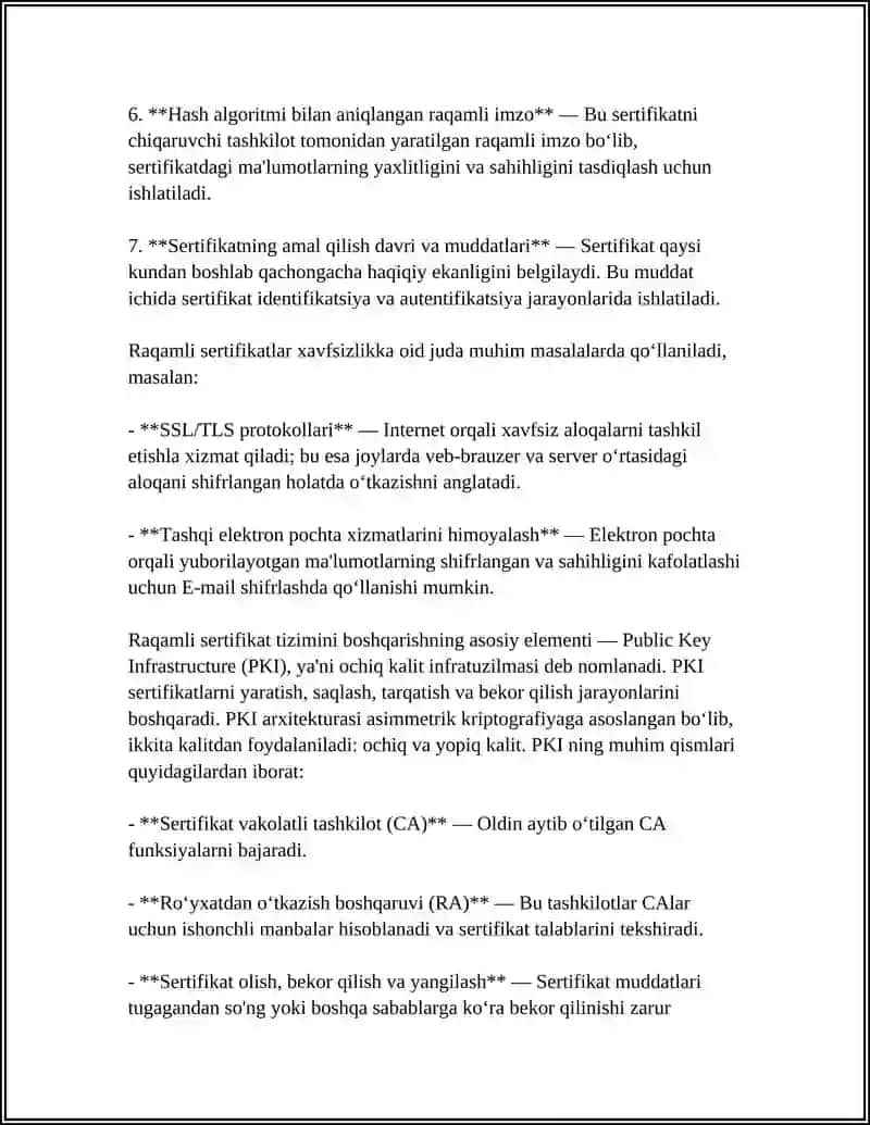 RAQAMLI SERTIFIKATLAR VA PKI 4