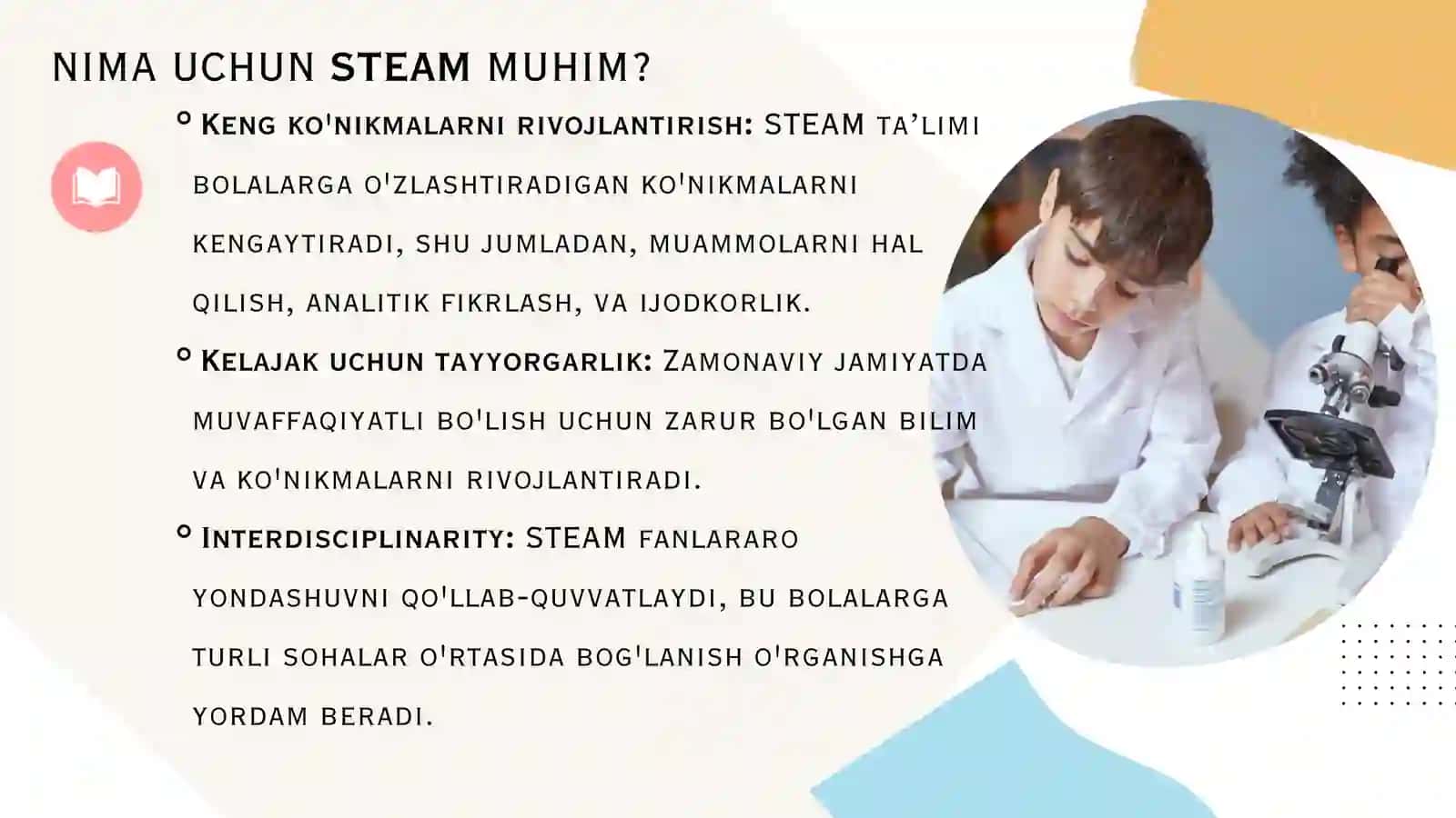 MAKTABGACHA TA’LIM TASHKILOTLARIDA FAOL RIVOJLANTIRUVCHI MUHITNI TASHKIL ETISHDA STEAM TA’LIM TEXNOLOGIYASIDAN FOYDALANISH 4