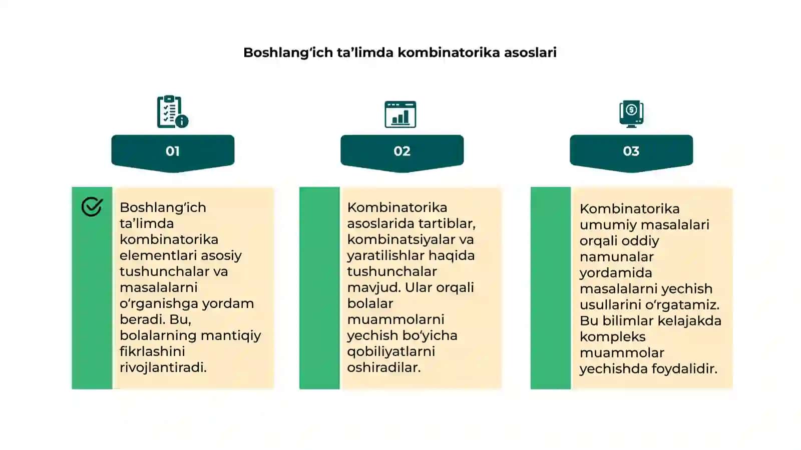 Kombinatorika elementlarining umumiy masalalari 4