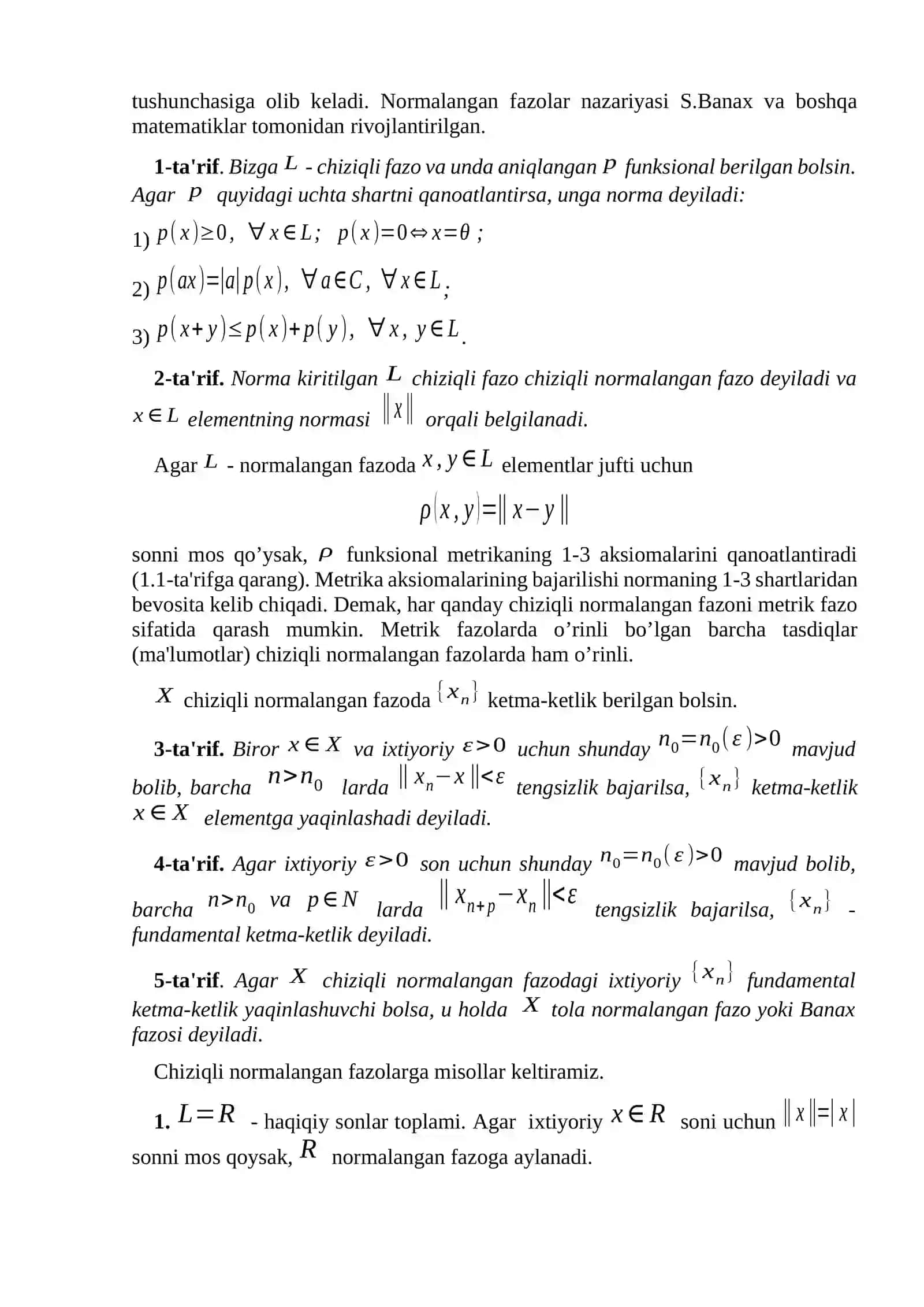Chiziqli normalangan fazolar 4