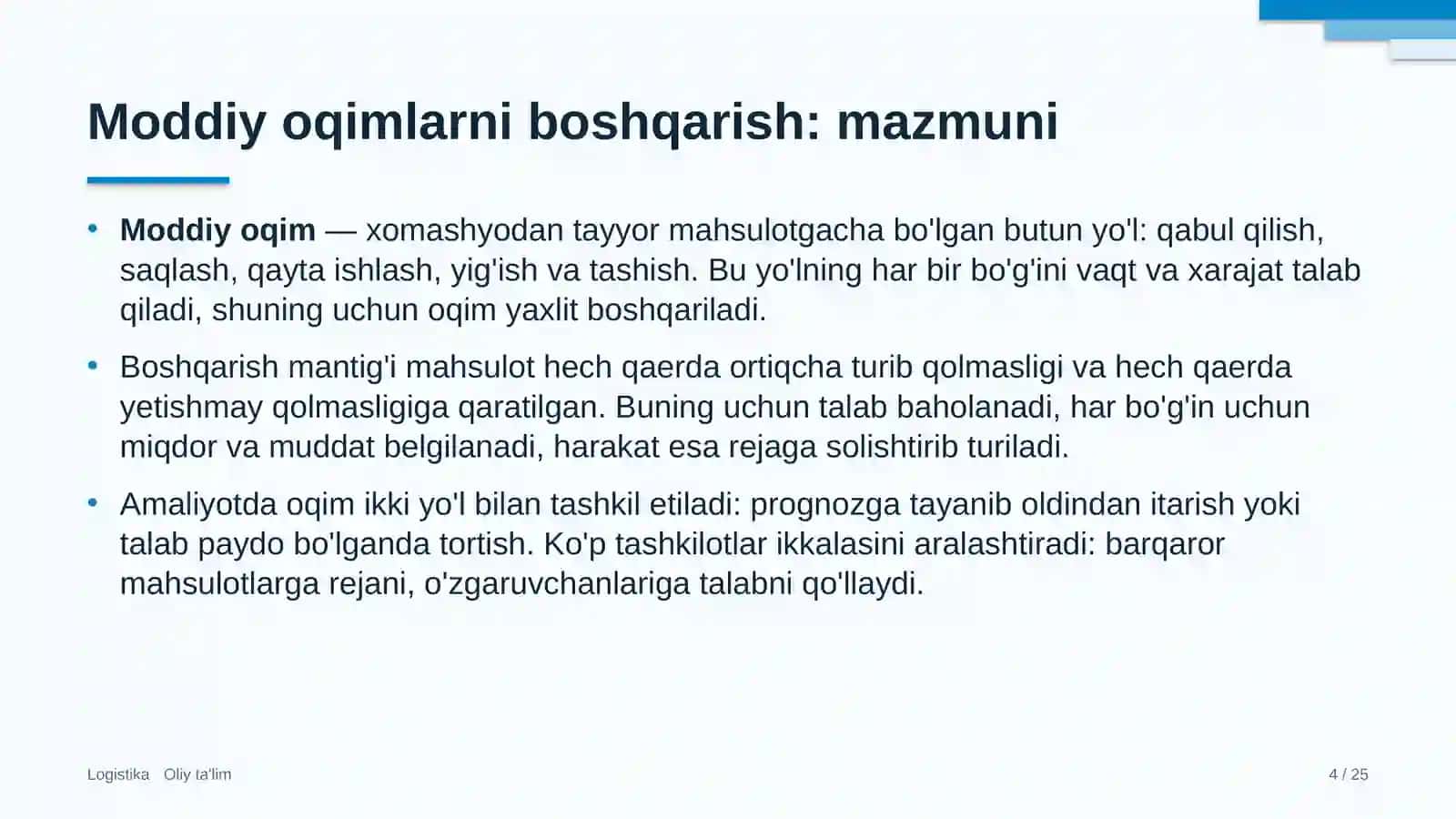 Bolalar shifoxonalarida moddiy oqimlarni boshqarish 4