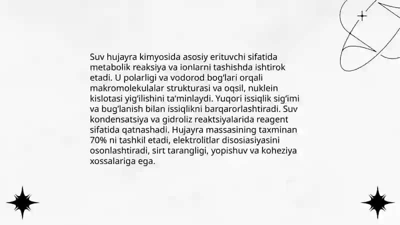Hujayraning kimyoviy tuzilishi 4