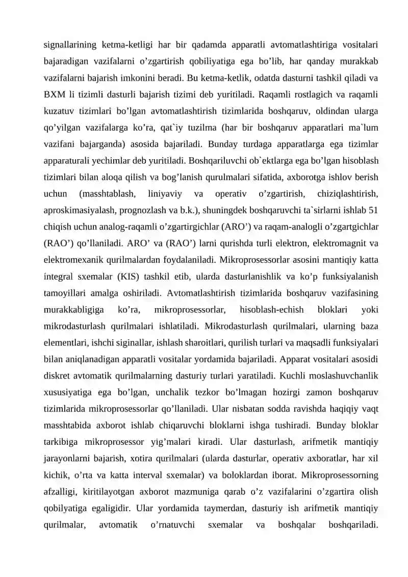 Raqamli avtomatik boshqaruv tizimlari 4