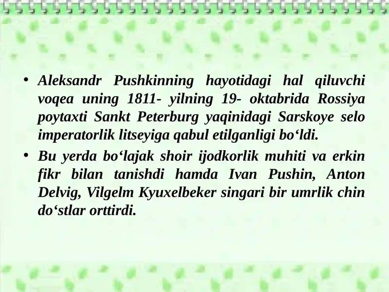 ALEKSANDR SERGEYEVICH PUSHKIN 4