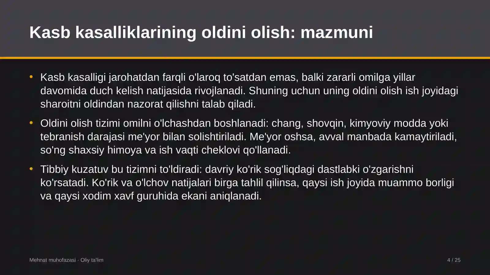 Yog'-moy sanoatida kasb kasalliklarining oldini olish 4