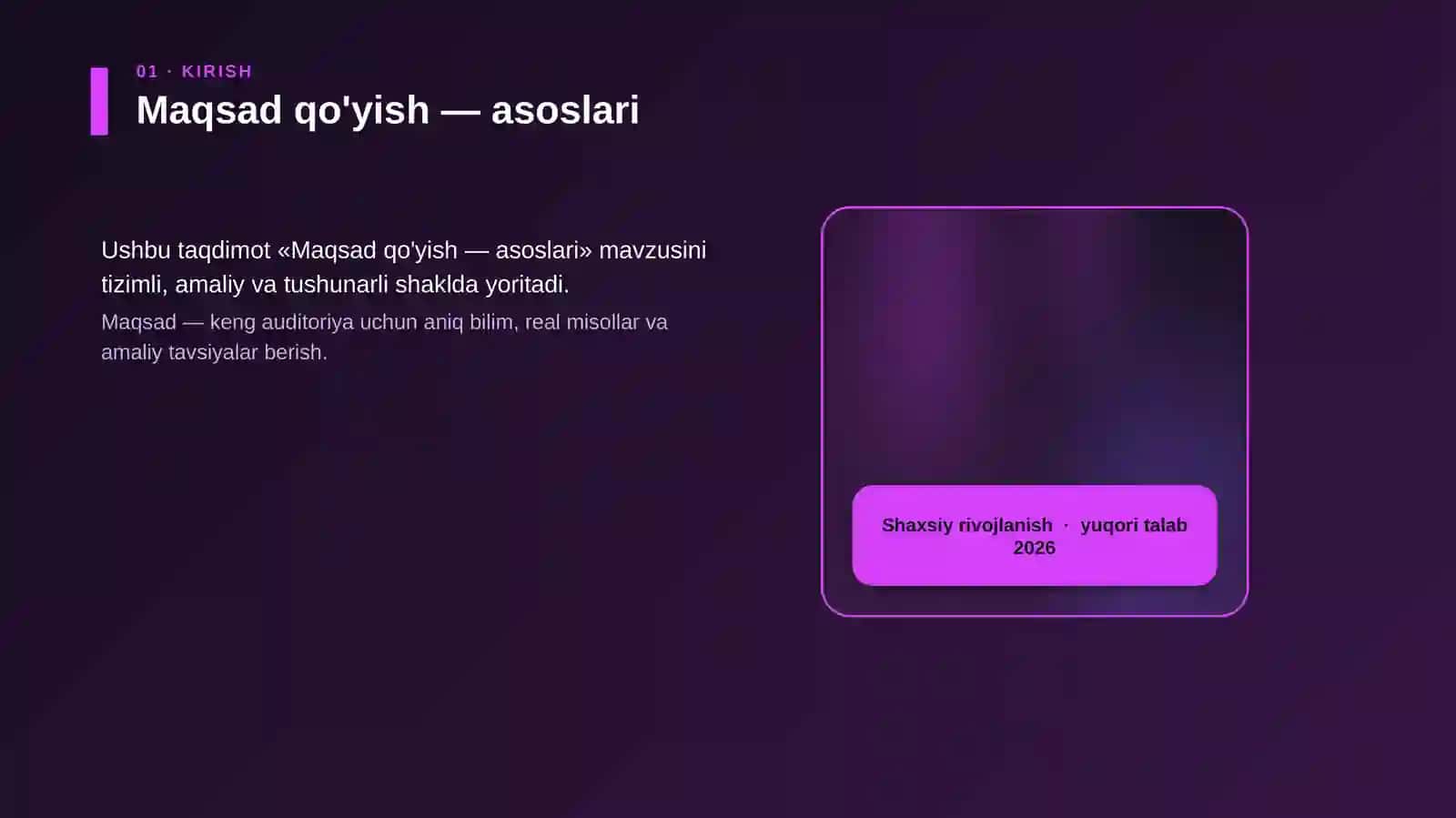 Maqsad qo'yish - asoslari 4