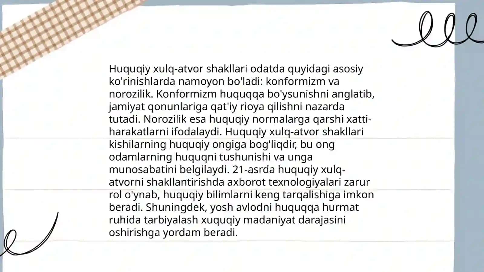 HUQUQIY XULQ-ATVOR, HUQUQBUZARLIK VA YURIDIK JAVOBGARLIK 4