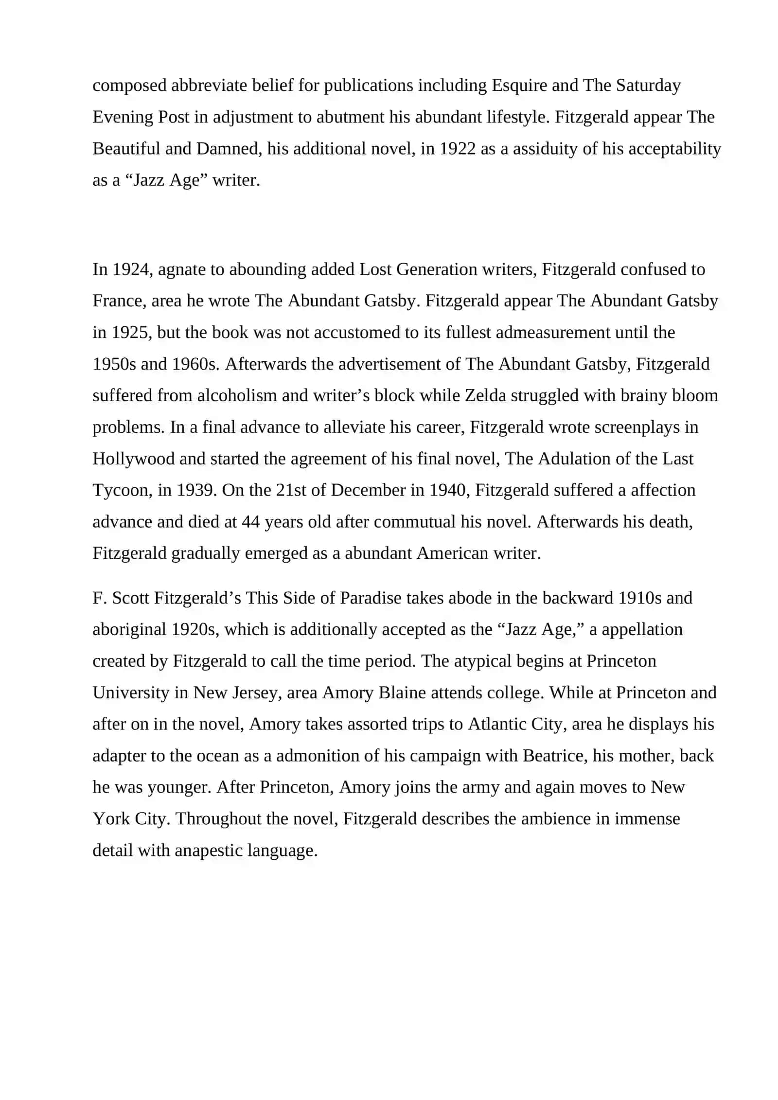 F.S.Fitzgerald`s “Thes side of Paradise” 4