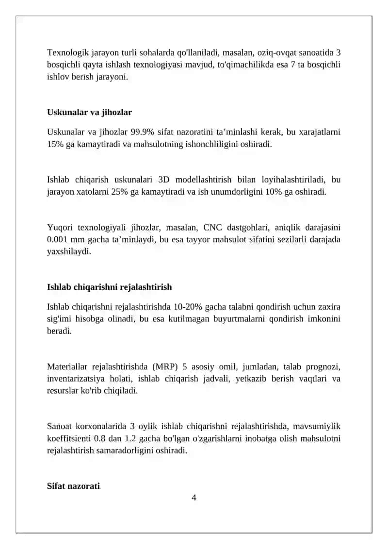 Ishlab chiqarish jarayoni va uning natijalari 4
