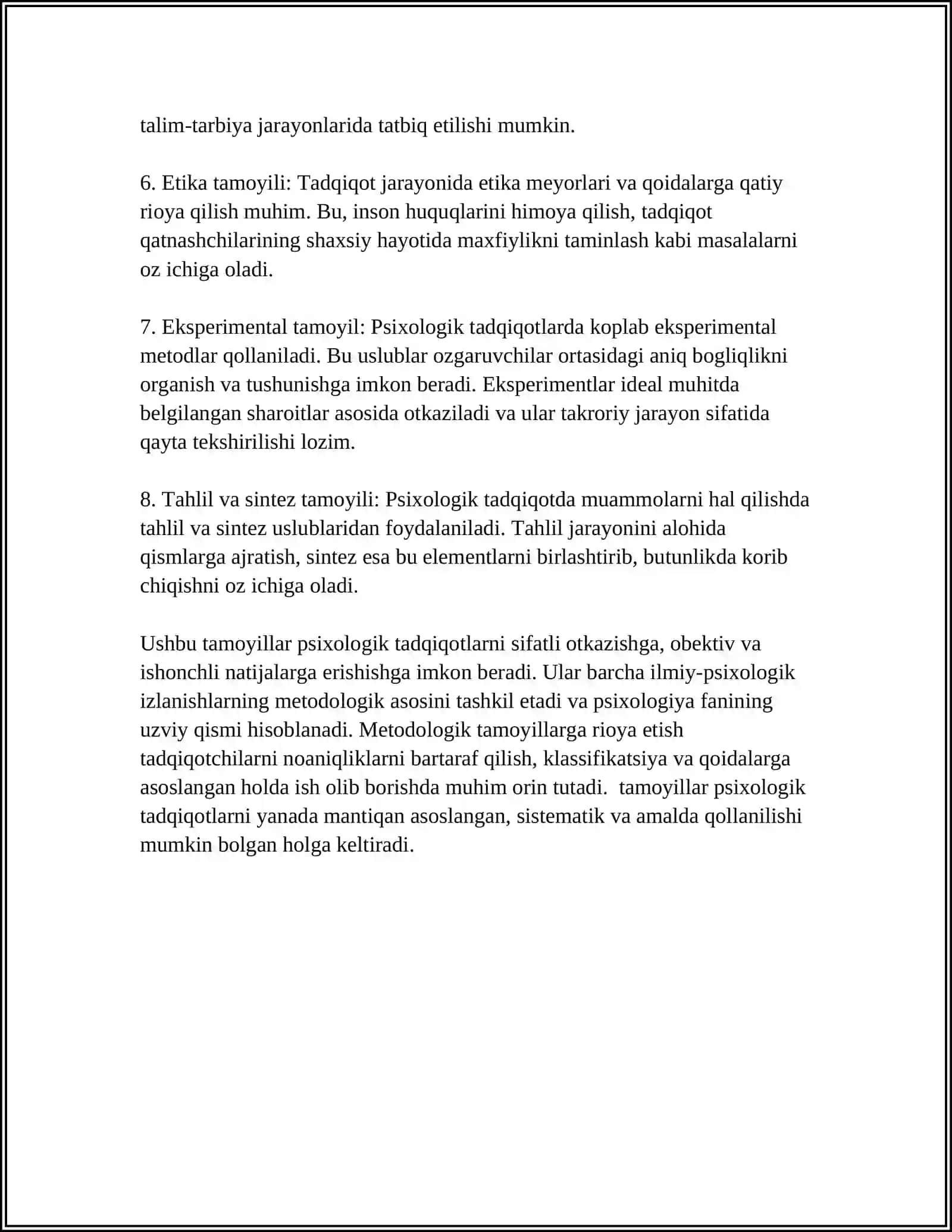 PSIXOLOGIK TADQIQOT METODLARI METODALOGIK ASOSLARI 4