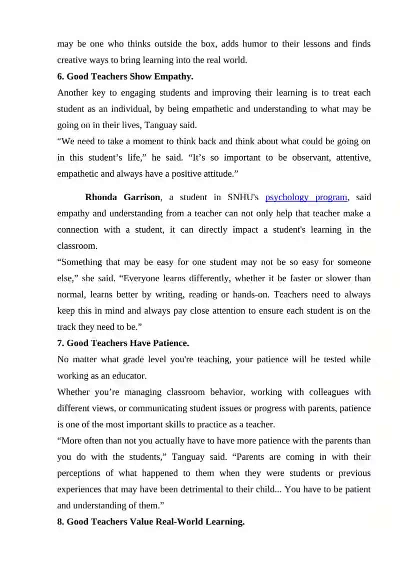 What Makes a Good Teacher 4