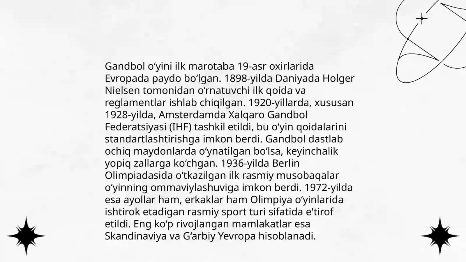 Gandbol o‘yinining tarixi 4