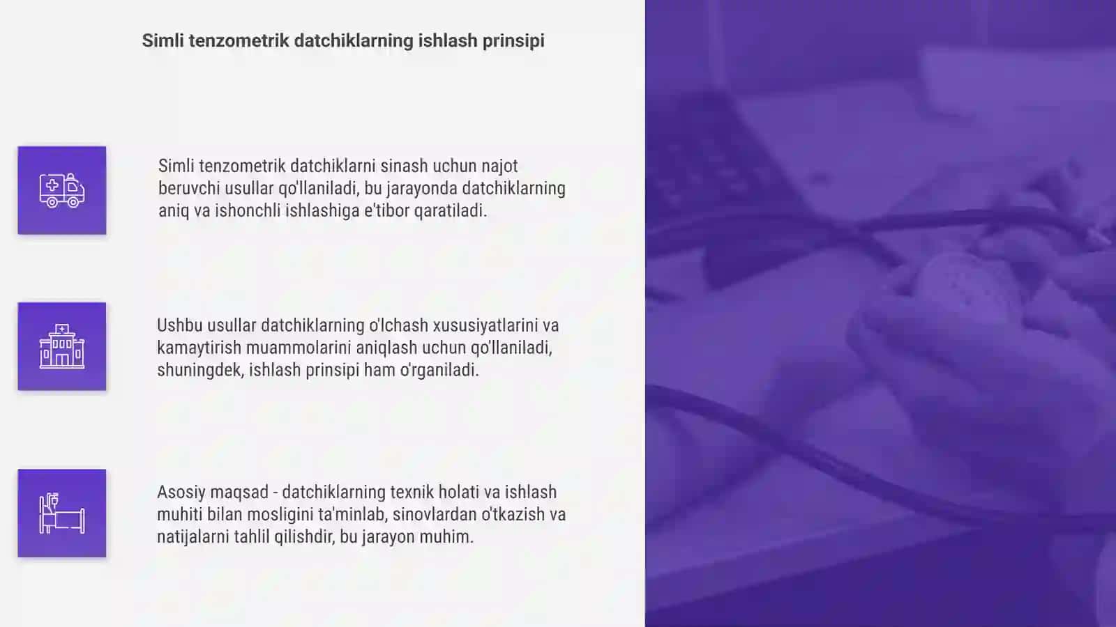 Simli tenzometrik datchiklarni sinash usullari 4