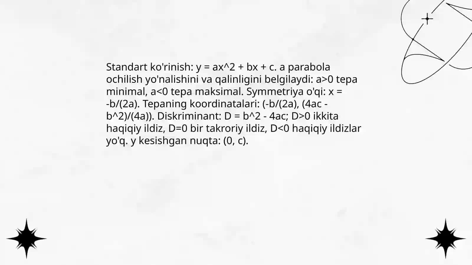 Kvadrat funksiya grafigi 4