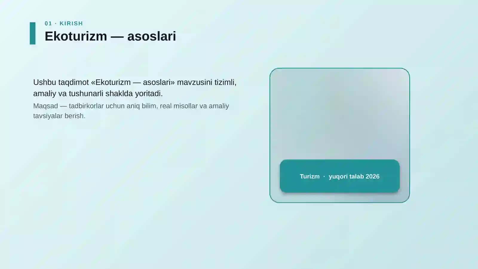 Ekoturizm — asoslari 4
