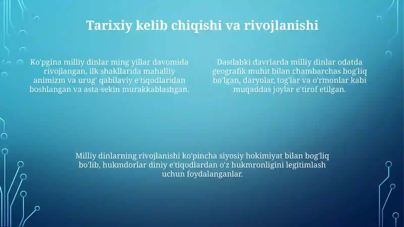 Milliy dinlar 4