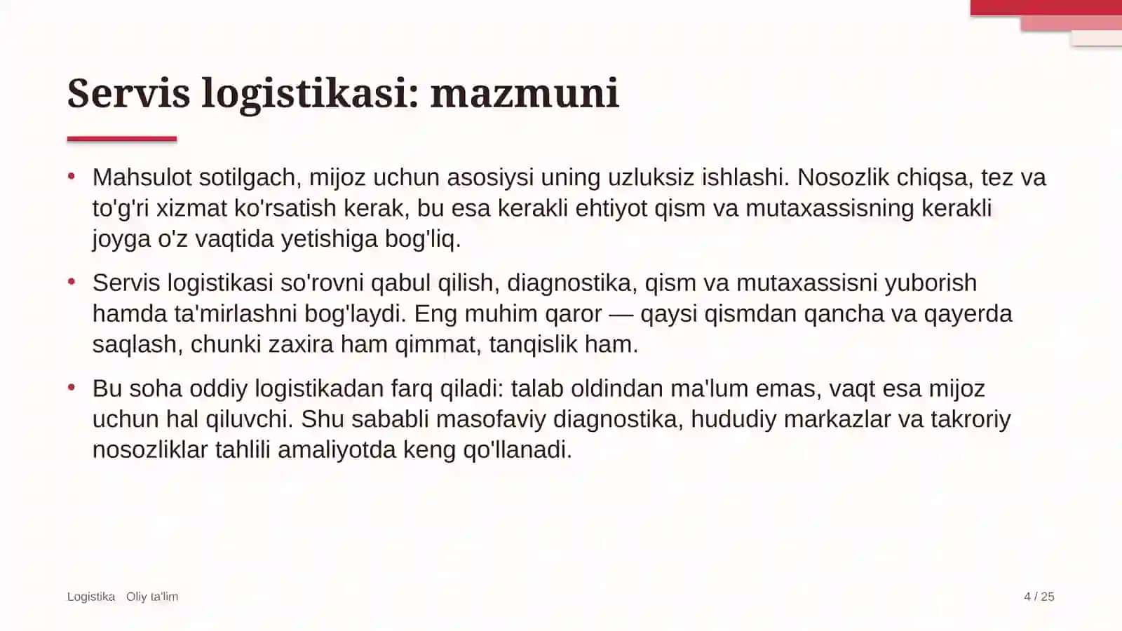 G'isht zavodlarida servis logistikasi 4
