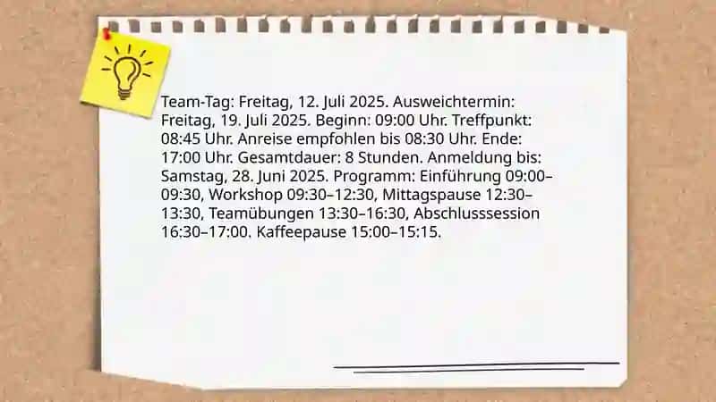 Einladung zum Team-Tag 4